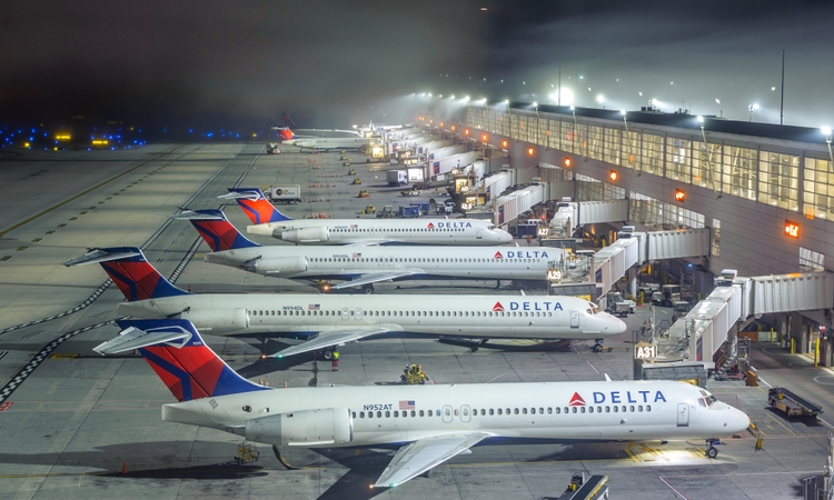Foggy Night at DTW Airport