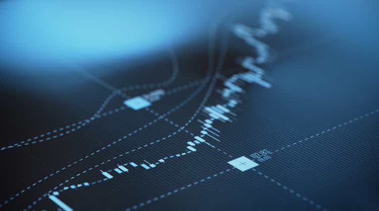 Blue Financial Graph Background - Stock Market and Finance Concept