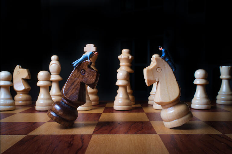 Chess Pieces Businessmen Metaphor