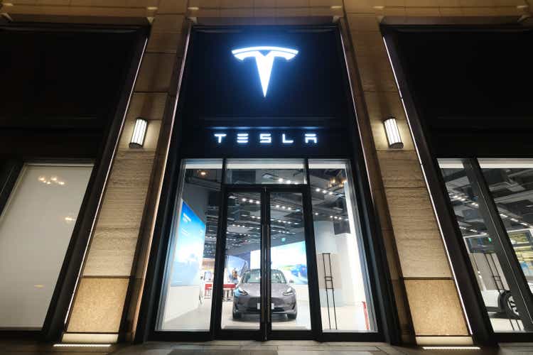 Tesla store at HKRI Taikoo Hui in Shanghai