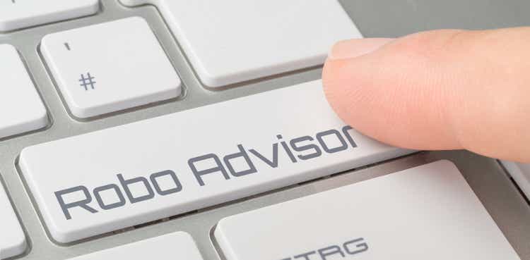 A keyboard with a labeled button - Robo Advisor