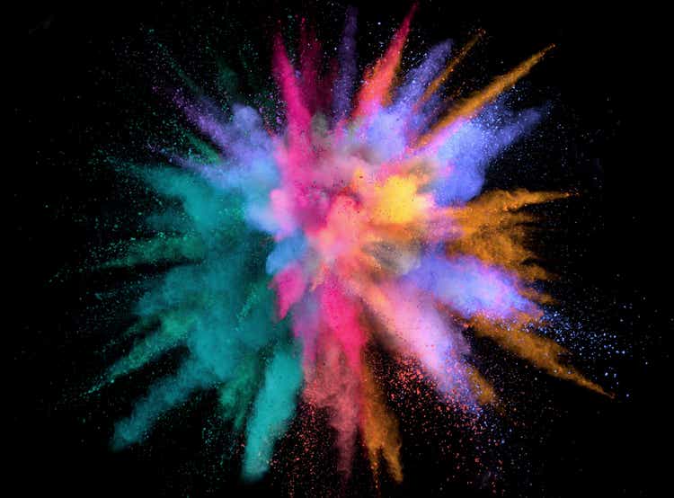 Colorful abstract powder background with color spectrum