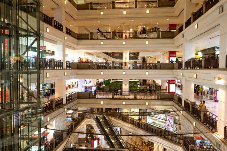 Interior of a multi-storey mega mall a