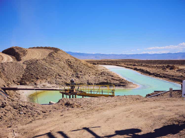 Saltwater pools for lithium mining.