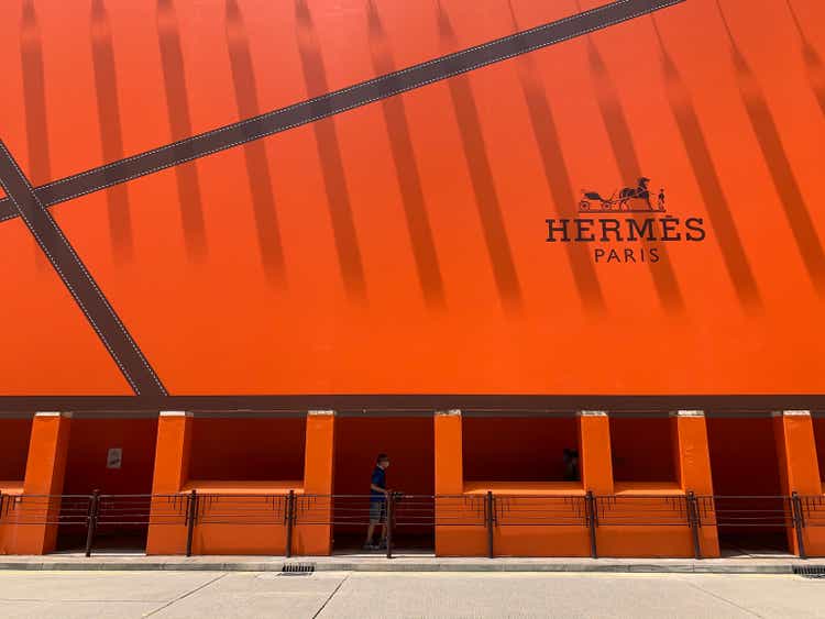 Hermes paris under construction on the street of kowloon