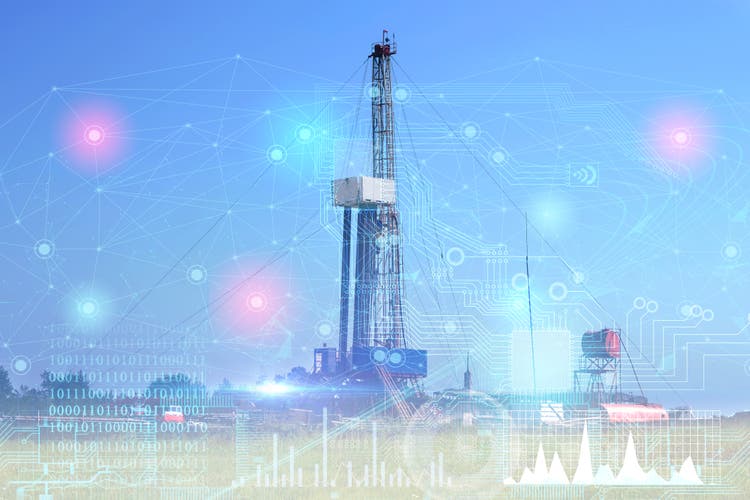 the concept of drilling geological exploration wells for oil. Collect and analyze the obtained data using artificial intelligence and reduce drilling costs