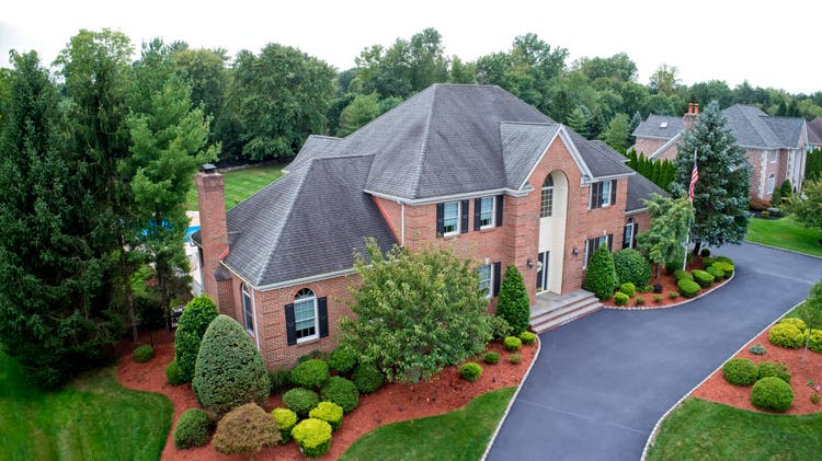 Large house aerial late Summer