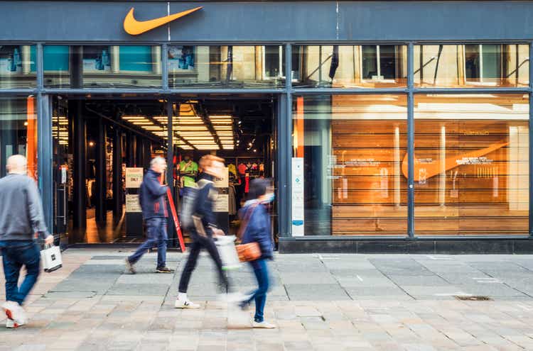 Passing a Nike shop