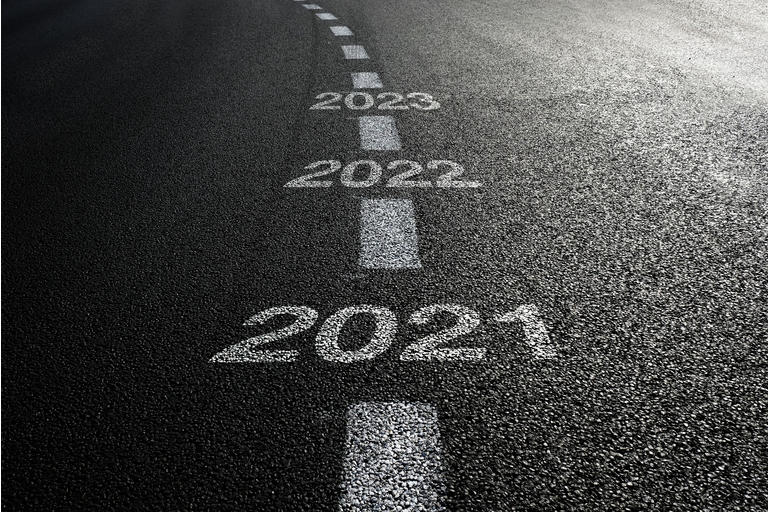 New year 2021 road start