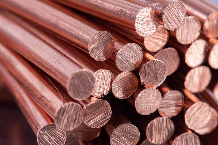 Pile of Scrap Copper Rod