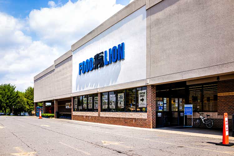 Food Lion retail supermarkt gevel in Virginia