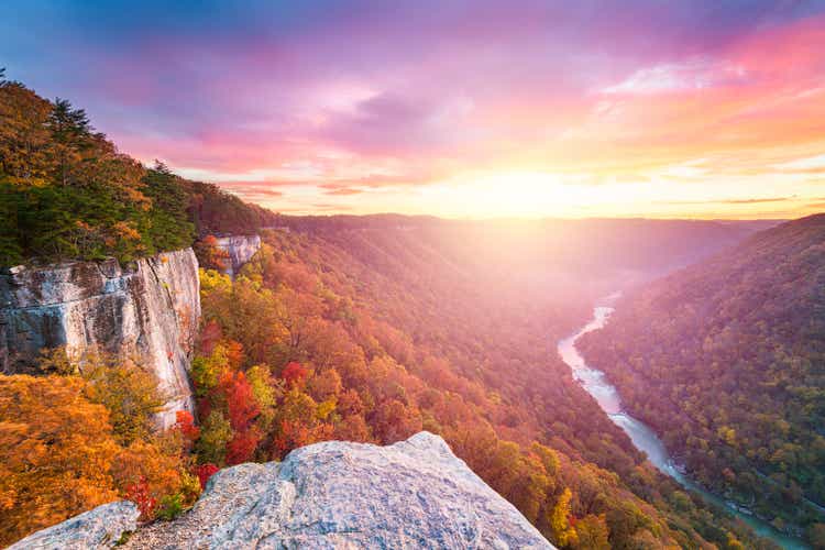 Endlose Mauer an der New River Gorge