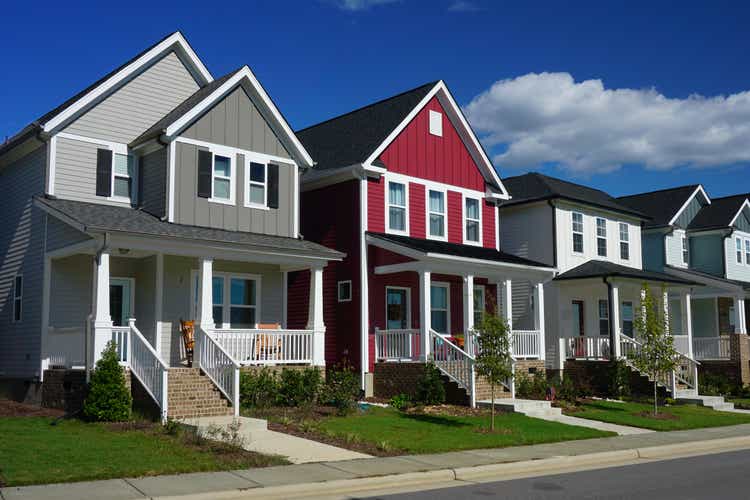Red and Gray Row Houses in Suburbia