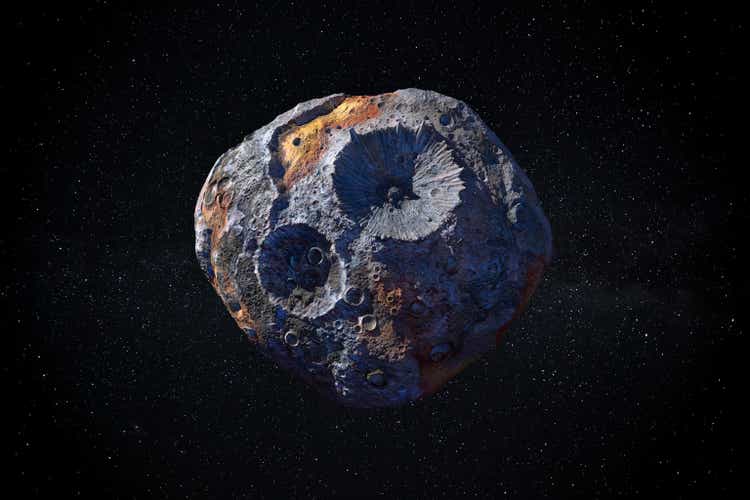 Psyche asteroid in space