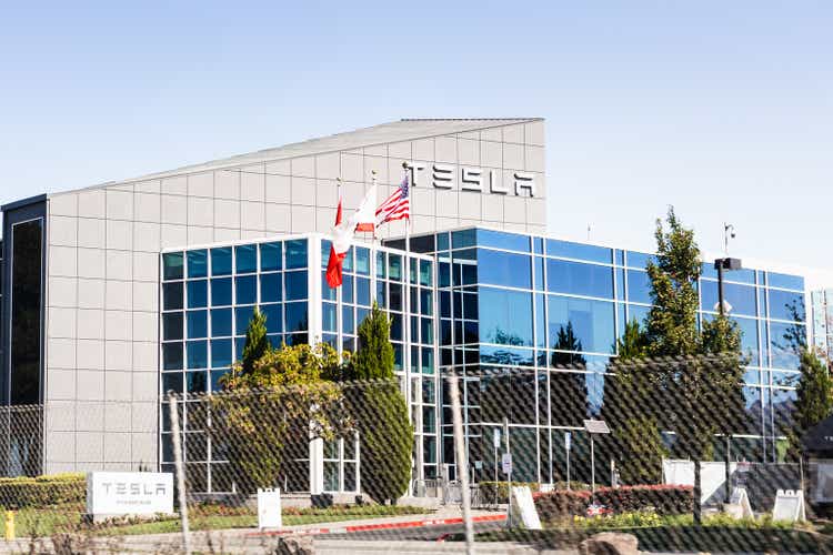 Tesla Inc offices and production facility in Silicon Valley