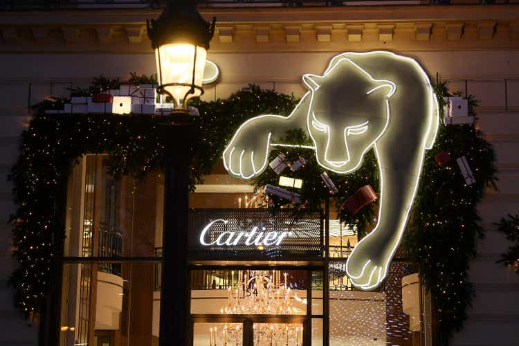 Christmas Lights And Decorations Are Displayed At The Cartier Boutique In Paris