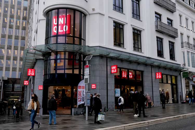 Exterior view of UNIQLO clothing retailer shop in Brussels, Belgium on Dec. 1, 2020