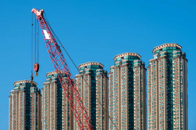 construction crane and skyscraper buildings, construction HongKong -