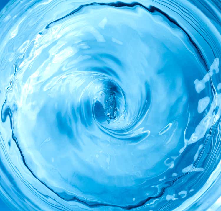 Blue liquid vortex