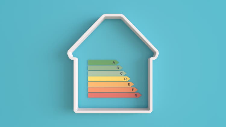 House Energy efficiency and green energy 3d concept