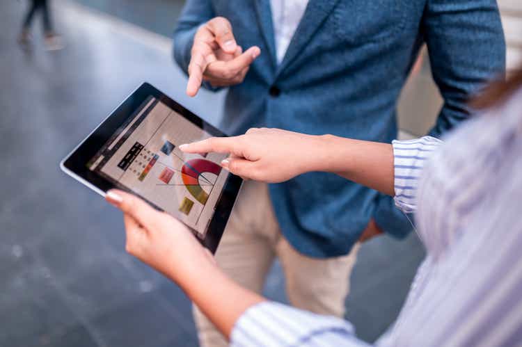 Shot of a businessman holding a digital tablet