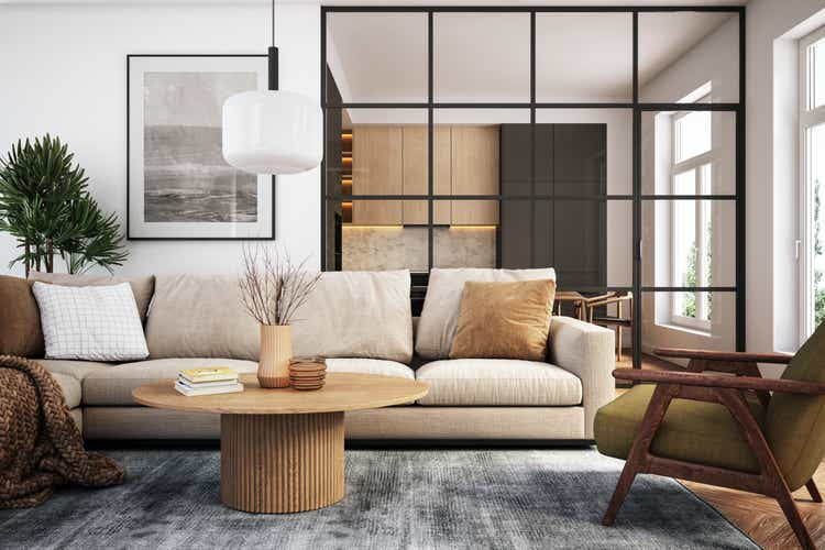 Modern living room interior - 3d render