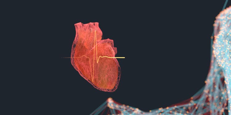 Artificial Intelligence helping improve human life and health digital concept