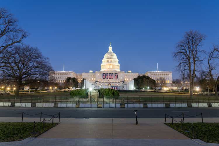 The West of the US Capitol Building prepared for the 59th presidential inauguration