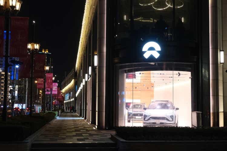 NIO"s store with electric car inside