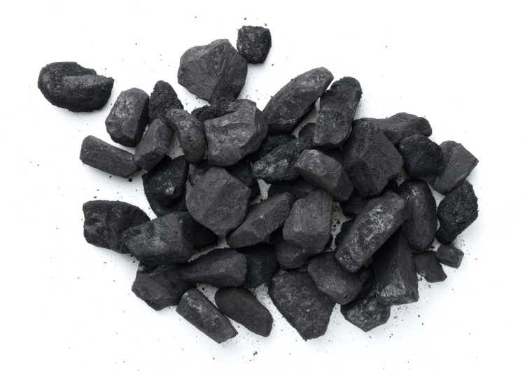 Heap Of Coal Isolated On White Background