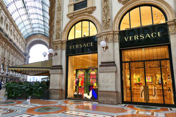 Versace store in Galleria Vittorio Emanuele II in Milan.