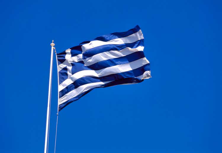 Waving flag of Greece
