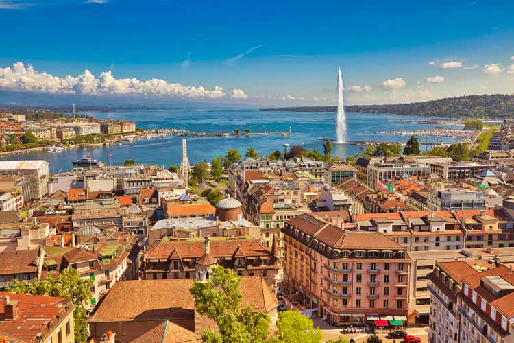 Geneva aerial view Switzerland