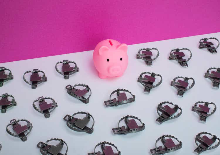 Trapped piggy bank