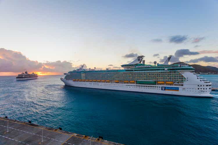 Cruise ships leaving Philipsburg Port, St. Maarten