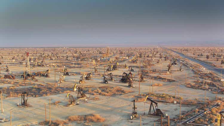 Vast Oilfield in California - Drone Shot