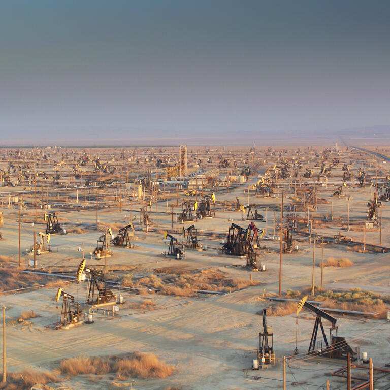 Vast Oilfield in California - Drone Shot