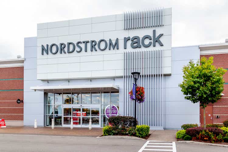 Nordstrom Rack storefront in Buffalo, New York, USA.