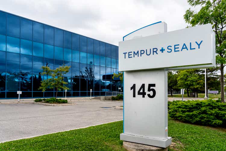 Tempur + Sealy sign is seen at Sealy Canada Ltd head office in Scarborough, On., Canada