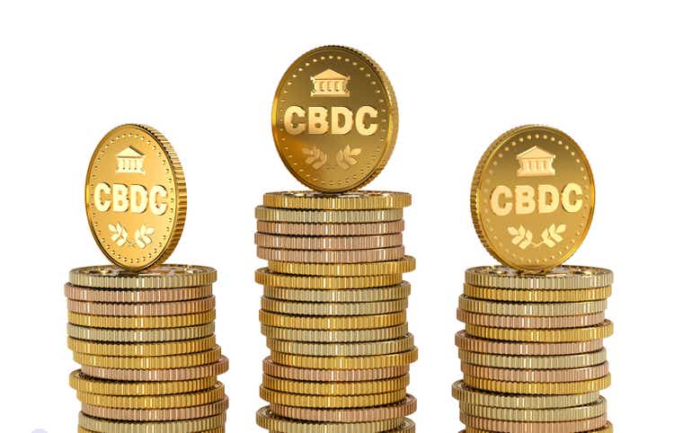 CBDC coin on white background