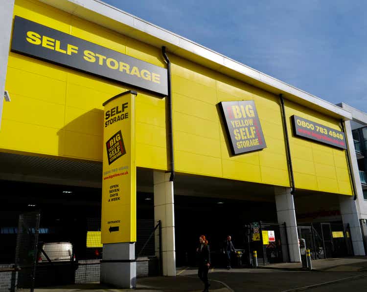 The warehouse of Big Yellow self storage i n London.