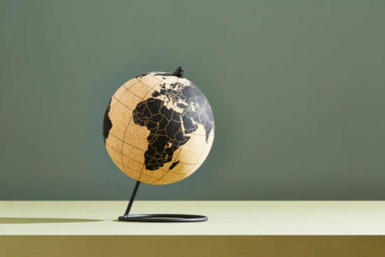 A world globe showing Africa