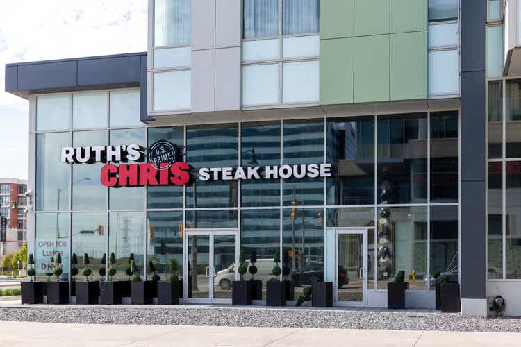 A Ruth"s Chris Steak House Restaurant is seen in Markham, Ontario, Canada.