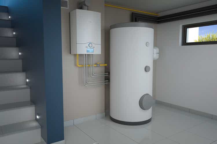 Boiler room - gas heating system, 3d illustration