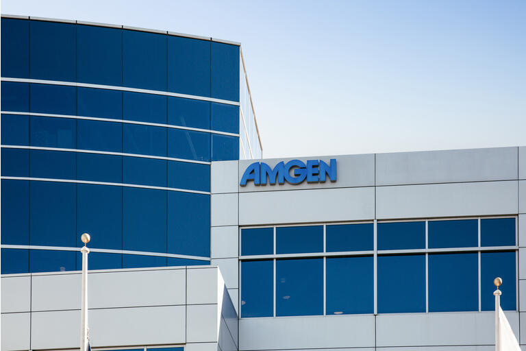 Close up of Amgen corporate office