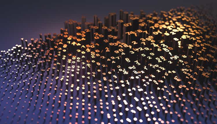 numbers background - on blue bg - 3d rendering