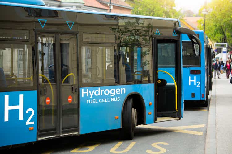 A hydrogen fuel cell buses