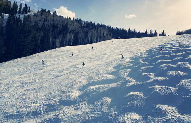 Skiers in Park City, Utah