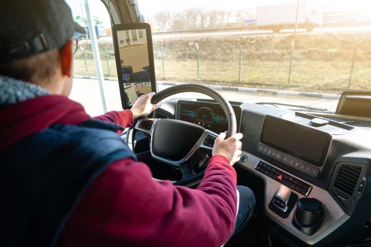 Man driving a truck