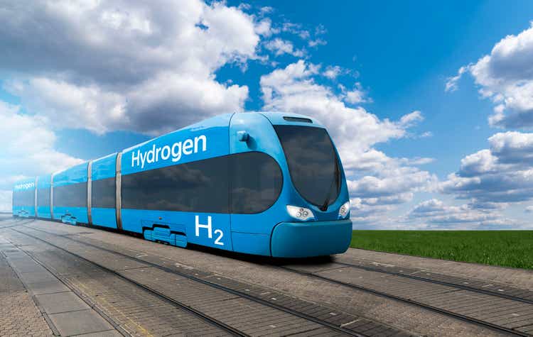 A hydrogen fuel cell train